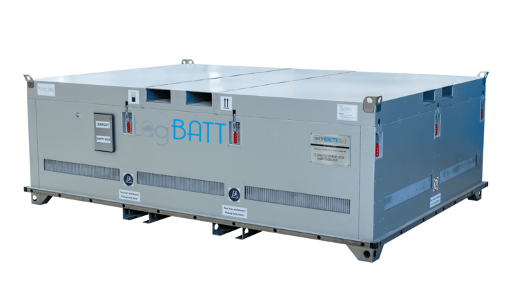 Transportbox für Batterien.