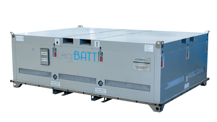 Transportbox für Batterien.