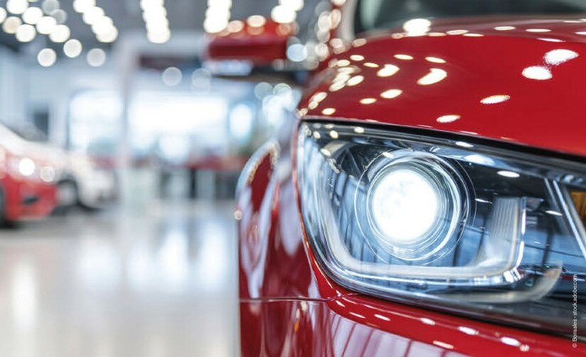 Fahrzeug Scheinwerfer leuchtet Nahaufnahme